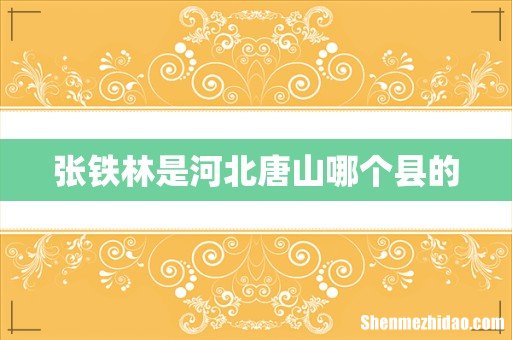 张铁林是河北唐山哪个县的