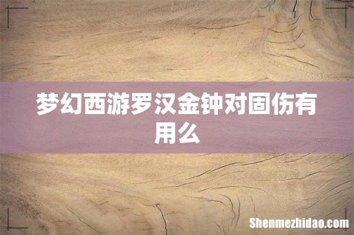 梦幻西游罗汉金钟对固伤有用么