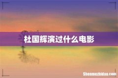 杜国辉演过什么电影