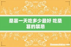 桑葚一天吃多少最好 吃桑葚的禁忌