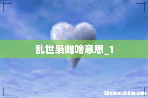 乱世枭雌啥意思_1