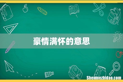 豪情满怀的意思