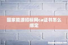 国家能源招标网ca证书怎么绑定