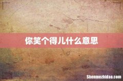 你笑个得儿什么意思