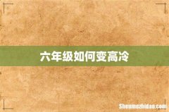 六年级如何变高冷