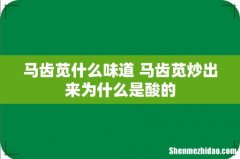 马齿苋什么味道 马齿苋炒出来为什么是酸的