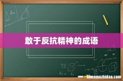 敢于反抗精神的成语