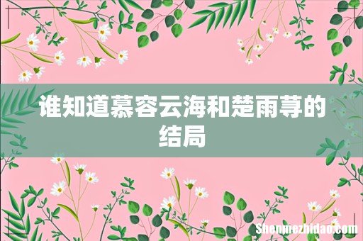 谁知道慕容云海和楚雨荨的结局