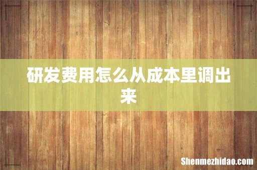 研发费用怎么从成本里调出来