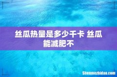 丝瓜热量是多少千卡 丝瓜能减肥不