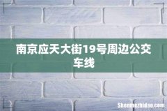 南京应天大街19号周边公交车线