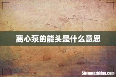 离心泵的能头是什么意思