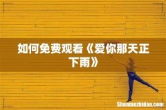 如何免费观看《爱你那天正下雨》