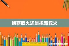 抱薪取火还是抱薪救火