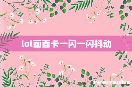 lol画面卡一闪一闪抖动