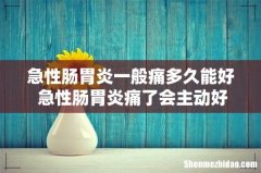 急性肠胃炎一般痛多久能好 急性肠胃炎痛了会主动好吗
