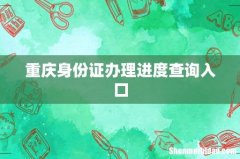 重庆身份证办理进度查询入口