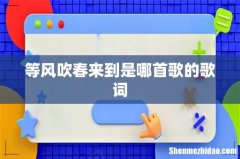 等风吹春来到是哪首歌的歌词