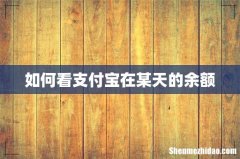 如何看支付宝在某天的余额