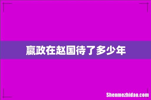 嬴政在赵国待了多少年