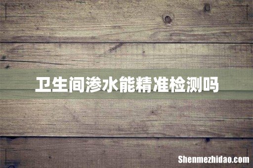 卫生间渗水能精准检测吗