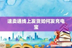 速卖通线上发货如何发充电宝