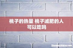 桃子的热量 桃子减肥的人可以吃吗