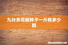 九叶青花椒种子一斤有多少颗