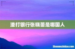 渣打银行张晓蕾是哪国人