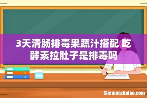 3天清肠排毒果蔬汁搭配 吃酵素拉肚子是排毒吗