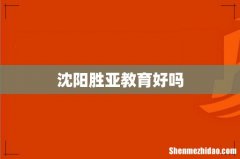 沈阳胜亚教育好吗