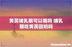 黄芪哺乳期可以喝吗 哺乳期吃黄芪回奶吗