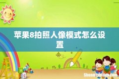 苹果8拍照人像模式怎么设置