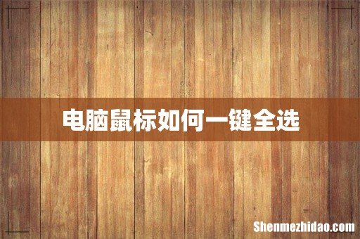 电脑鼠标如何一键全选