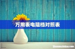 万用表电阻档对照表