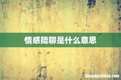 情感陪聊是什么意思