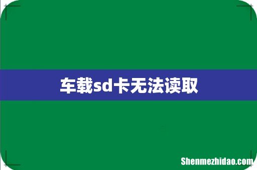 车载sd卡无法读取