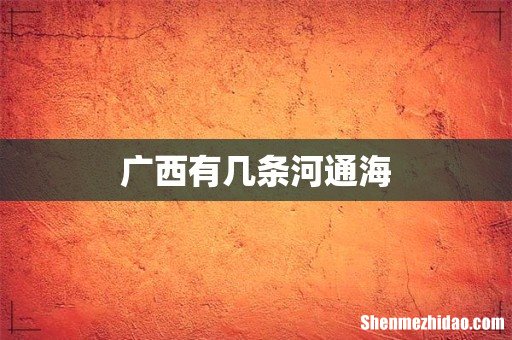 广西有几条河通海