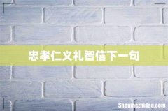 忠孝仁义礼智信下一句