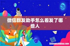 微信群发助手怎么看发了哪些人