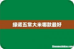 绿诺五常大米哪款最好