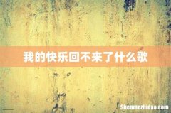 我的快乐回不来了什么歌