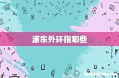 浦东外环指哪些
