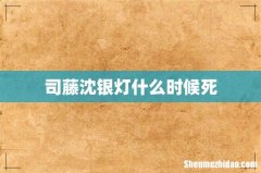司藤沈银灯什么时候死