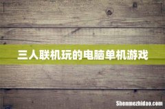 三人联机玩的电脑单机游戏