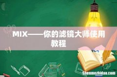 MIX——你的滤镜大师使用教程