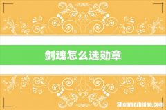 剑魂怎么选勋章