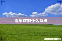 阖家欢愉什么意思