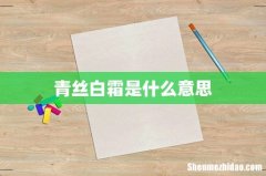 青丝白霜是什么意思