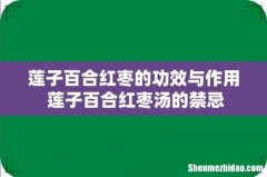 莲子百合红枣的功效与作用 莲子百合红枣汤的禁忌